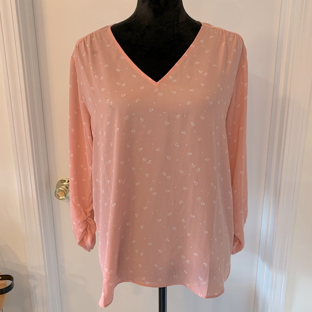 Loft coral colored 3/4 sleeve blouse - size med